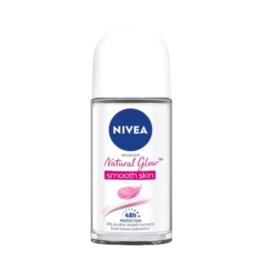 NIVEA Natural Glow Smooth Skin Deodorant Roll-On for Women, 50ml