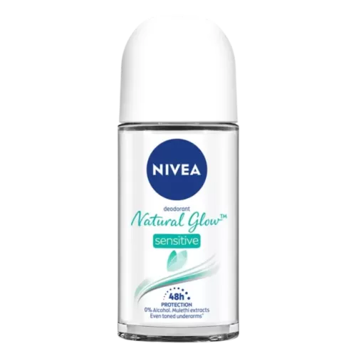 NIVEA Women Underarms Deodorant Roll On - Natural Glow Sensitive, 50 ml | 48h Protection