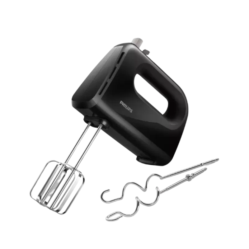 Philips HR3705/10 Hand Mixer, 300W, 5-Speed Control, Stainless Steel Beaters, Black